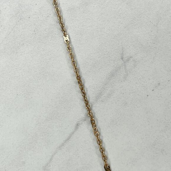 Gold Tone Faux Turquoise Spinning Pendant Necklace - Picture 7 of 11